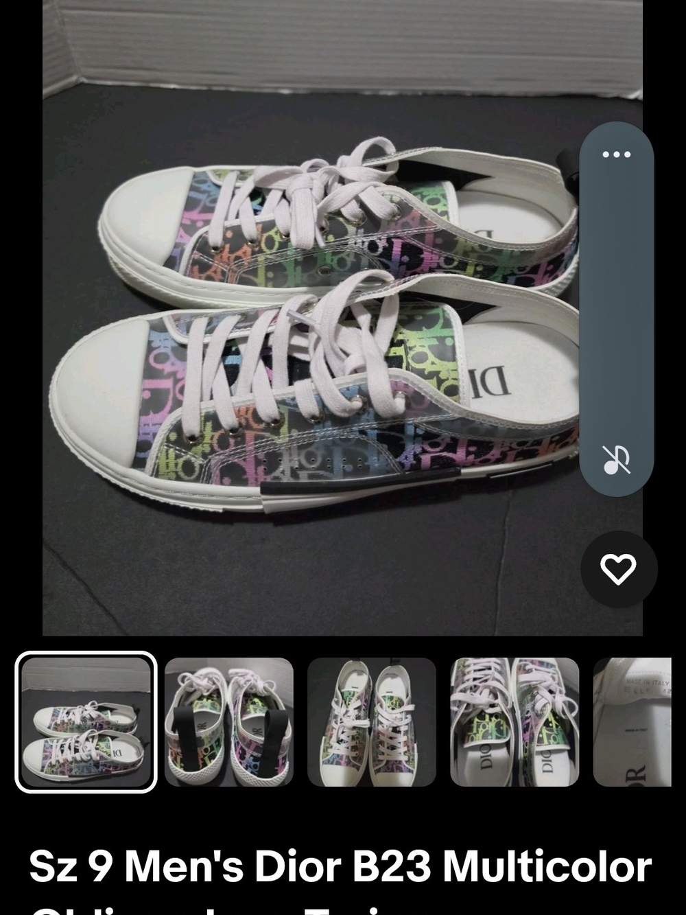 Dior Multicolor Monogram Canvas Sneaker — Pink, Orange, Green